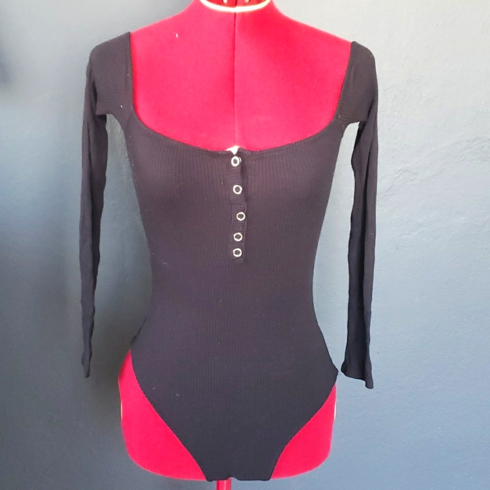 Black Longsleeve Bodysuit